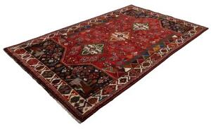 Tappeto Shiraz Stilizzato Rosso Nero 170x275 Cm