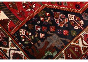 Tappeto Shiraz Stilizzato Rosso Nero 170x275 Cm