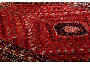 Tappeto Shiraz Stilizzato Rosso Nero 162x250 Cm