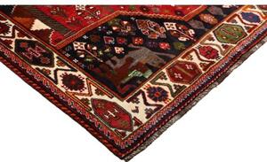 Tappeto Shiraz Stilizzato Rosso Nero 170x275 Cm