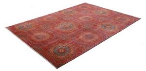 Tappeto Kairo Geometrico Rosso Mattone Blu Avio 171x240 Cm