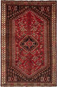 Tappeto Shiraz Geometrico Rosso Scuro Nero 162x248 Cm