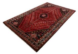 Tappeto Shiraz Stilizzato Rosso Nero 162x250 Cm