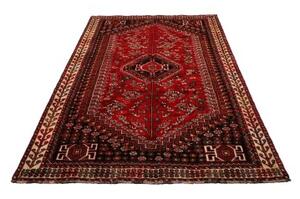 Tappeto Shiraz Geometrico Rosso Scuro Nero 162x248 Cm