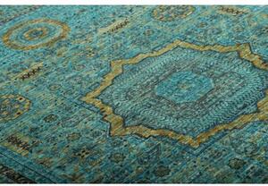 Tappeto Kairo Stilizzato Verde Petrolio Ocra 173x243 Cm