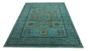 Tappeto Kairo Stilizzato Verde Petrolio Ocra 173x243 Cm