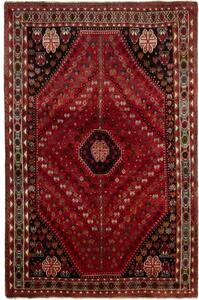 Tappeto Shiraz Stilizzato Rosso Nero 162x250 Cm