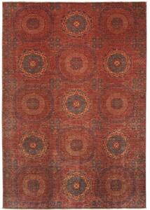 Tappeto Kairo Geometrico Rosso Ruggine Blu Petrolio 203x292 Cm