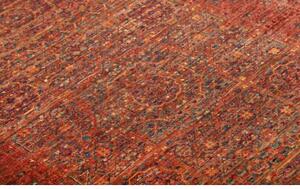 Tappeto Kairo Geometrico Rosso Ruggine Blu Petrolio 98x151 Cm