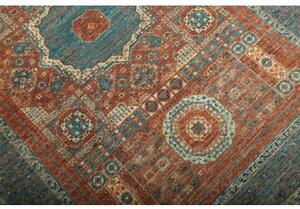 Tappeto Kairo Geometrico Verde Petrolio Ruggine 128x178 Cm
