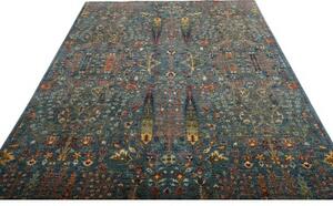 Tappeto Floralia Floreale Blu Petrolio Beige 207x295 Cm
