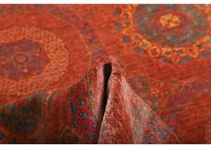 Tappeto Kairo Geometrico Rosso Ruggine Blu Petrolio 203x292 Cm