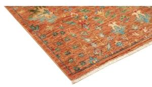 Tappeto Floralia Floreale Ruggine Blu Petrolio Corsia 84x294 Cm