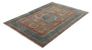 Tappeto Kairo Geometrico Verde Petrolio Ruggine 128x178 Cm