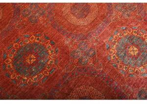 Tappeto Kairo Geometrico Rosso Ruggine Blu Petrolio 203x292 Cm