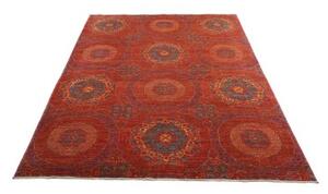 Tappeto Kairo Stilizzato Rosso Ruggine Blu Petrolio 170x228 Cm
