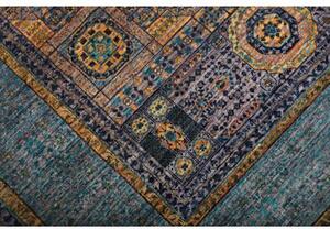 Tappeto Kairo Geometrico Blu Petrolio Ocra 149x203 Cm