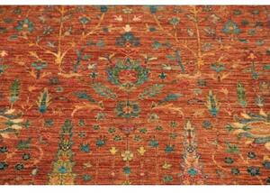 Tappeto Floralia Floreale Ruggine Blu Petrolio Corsia 84x294 Cm
