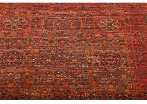 Tappeto Kairo Geometrico Rosso Ruggine Blu Petrolio 98x151 Cm