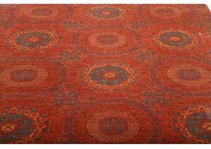 Tappeto Kairo Geometrico Rosso Ruggine Blu Petrolio 203x292 Cm