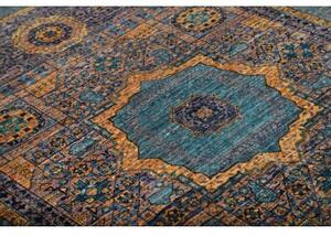 Tappeto Kairo Geometrico Blu Petrolio Ocra 149x203 Cm