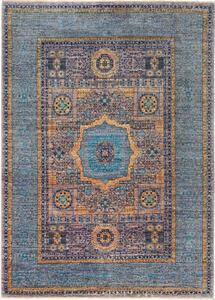 Tappeto Kairo Geometrico Blu Petrolio Ocra 149x203 Cm