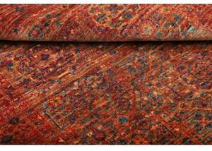 Tappeto Kairo Geometrico Rosso Ruggine Blu Petrolio 98x151 Cm