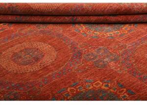 Tappeto Kairo Geometrico Rosso Ruggine Blu Petrolio 203x292 Cm