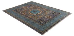 Tappeto Kairo Geometrico Blu Petrolio Ocra 149x203 Cm
