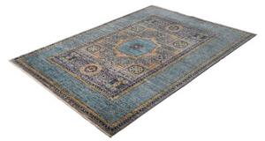 Tappeto Kairo Geometrico Blu Petrolio Ocra 149x203 Cm