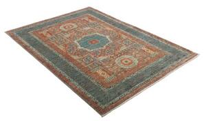 Tappeto Kairo Geometrico Verde Petrolio Ruggine 128x178 Cm