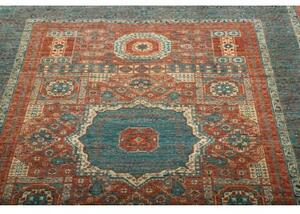 Tappeto Kairo Geometrico Verde Petrolio Ruggine 128x178 Cm
