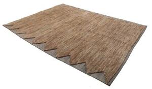 Tappeto Gabbeh Geometrico Marrone Sabbia Grigio Scuro 205x277 Cm