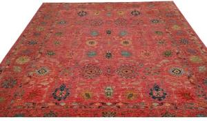 Tappeto Floralia Floreale Rosso Mattone Blu Cobalto 243x292 Cm