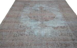 Tappeto Vintage Medaglione Floreale Azzurro Marrone 240x325 Cm