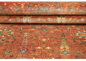 Tappeto Floralia Floreale Ruggine Blu Petrolio Corsia 84x294 Cm