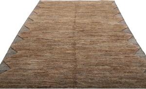 Tappeto Gabbeh Geometrico Marrone Sabbia Grigio Scuro 205x277 Cm