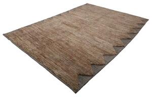 Tappeto Gabbeh Geometrico Marrone Sabbia Grigio Scuro 205x277 Cm