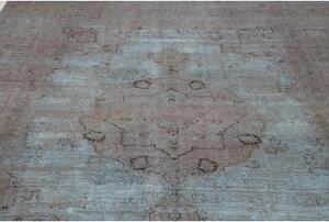 Tappeto Vintage Medaglione Floreale Azzurro Marrone 240x325 Cm
