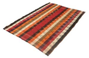 Tappeto Kilim Vintage Geometrico Rosso Arancione 145x202 Cm