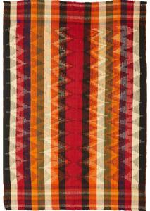 Tappeto Kilim Vintage Geometrico Rosso Arancione 145x202 Cm