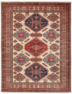 Tappeto Kazak Fine Geometrico Beige Blu 155x202 Cm