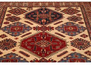 Tappeto Kazak Fine Geometrico Beige Blu 155x202 Cm