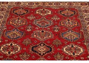 Tappeto Kazak Fine Stilizzato Rosso Beige 143x205 Cm