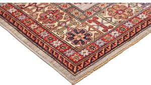 Tappeto Kazak Fine Stilizzato Beige Rosso 149x207 Cm