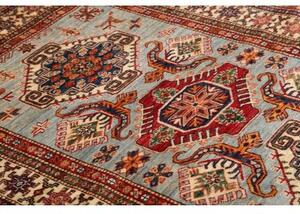 Tappeto Kazak Fine Stilizzato Azzurro Rosso Mattone 125x181 Cm