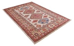 Tappeto Kazak Fine Stilizzato Beige Rosso 149x207 Cm