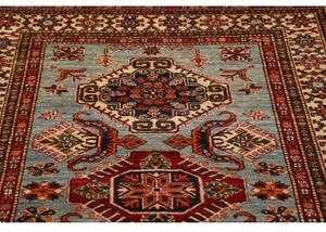 Tappeto Kazak Fine Stilizzato Azzurro Rosso Mattone 125x181 Cm