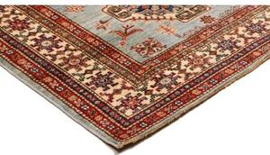 Tappeto Kazak Fine Stilizzato Azzurro Rosso Mattone 125x181 Cm