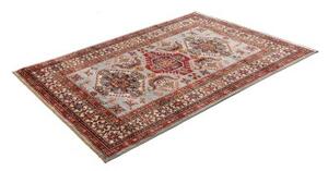 Tappeto Kazak Fine Stilizzato Celeste Rosso Mattone 124x174 Cm